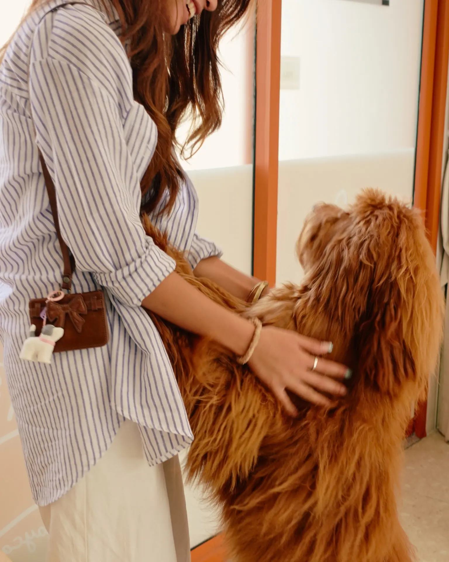 Caretaker with a dog